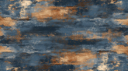 Obraz premium Broad, textured brush strokes in blue and brown, layered for depth and a handmade feel. 