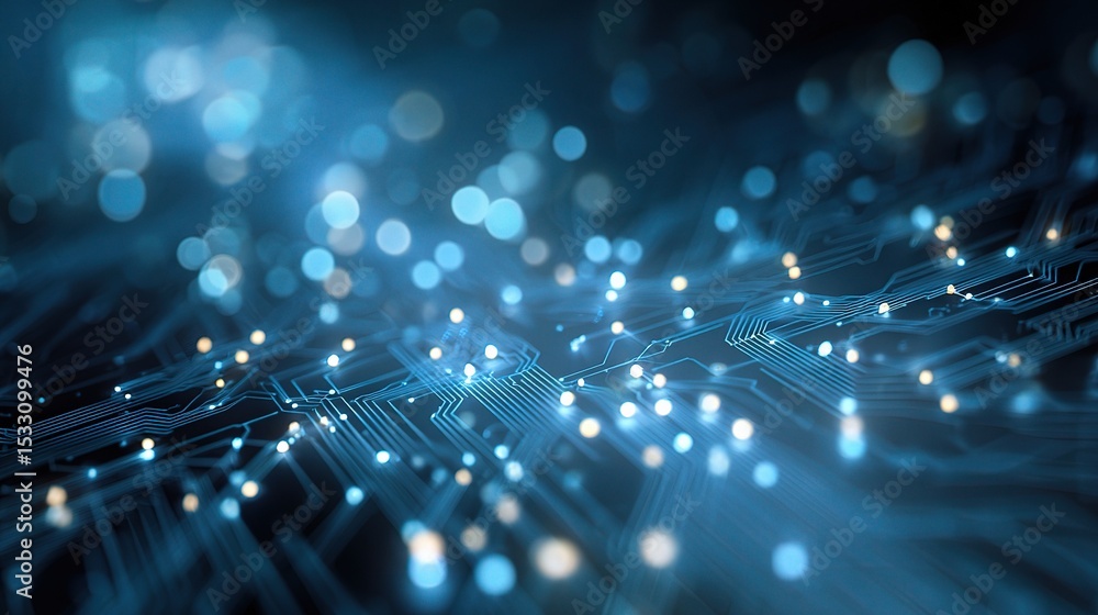 Poster abstract circuit structure illustrating computer technology design