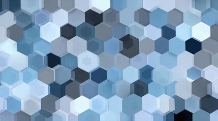Abstract Hexagonal Tessellation in Blue and Gray Tones