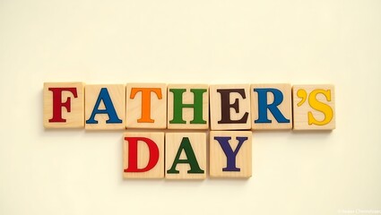 Happy fathers day message wooden blocks