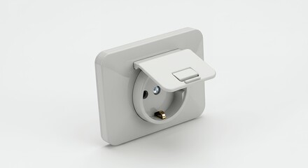Gray electrical outlet closeup