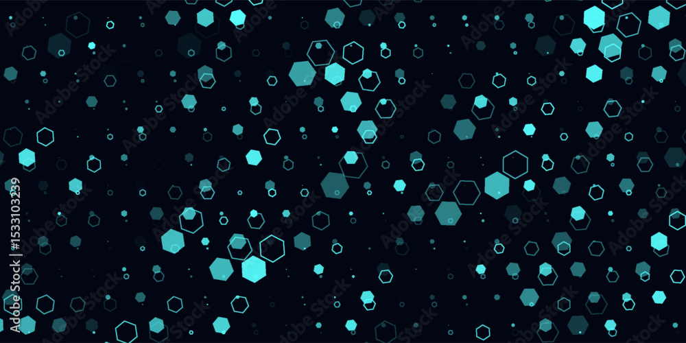 Poster abstract hexagon blue background banner futuristic business data technology modern concept, polygon 