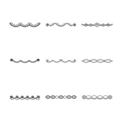 Obraz premium Collection of Nine Ornamental Dividers or Borders in Black