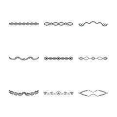 Collection of Decorative Borders and Dividers in Black and White