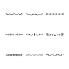 Obraz premium Collection of Nine Decorative Borders and Dividers in Black