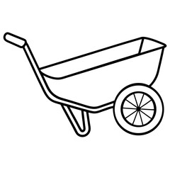 wheelbarrow on white background