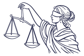 Lady Holding Justice Scale Themis Statue