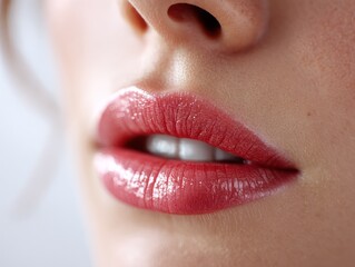 Experience the exquisite beauty of hyperrealistic lips in mesmerizing detail and texture with soft diffused lighting