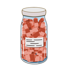 Medicinal capsules in bottle vector illustration 