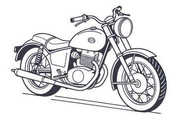 Obraz premium Old Style Motorbike Clean Art Theme