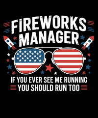 Fireworks Director Run USA Flag Funny 4th Of July Fourth