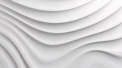 Grey Wave Pattern on White Canvas with Soft Textures and Layers