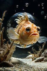 A globe fish, in its natural environment