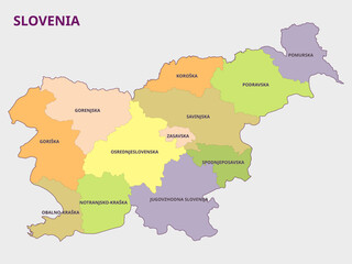 Map of Slovenia Administrative Regions