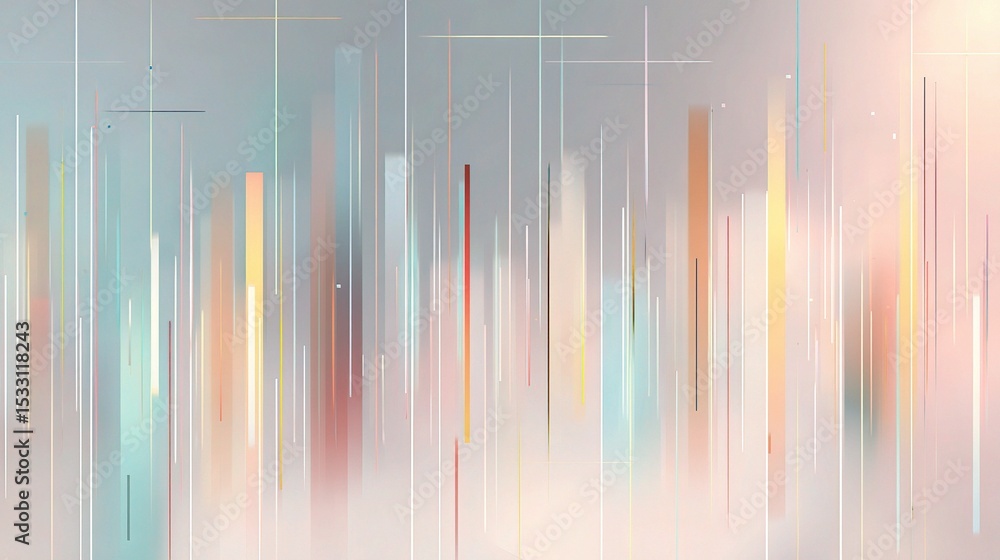 Poster dynamic abstract wallpaper with vertical bars in soft colors