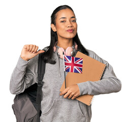 Young Filipino Erasmus student feels proud and self confident, example to follow.