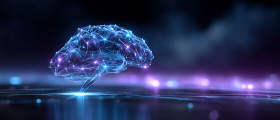 Illuminated brain of interconnected nodes