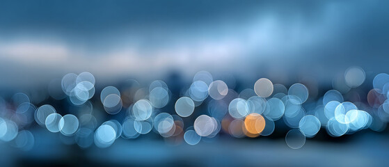 Sparkling city lights shimmer in bokeh