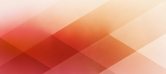 Geometric abstract composition with overlapping translucent shapes and a soft textured surface. Warm tones flow from red to peach, creating a sense of depth and smooth motion.