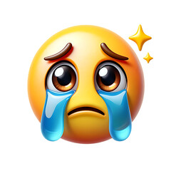 3D Render of a Sad Emoji Tears, Sorrow, and Digital Emotion
