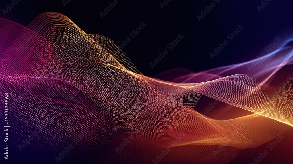 Poster abstract technology background with flowing colorful lines