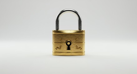 Naklejka premium Gold padlock isolated on white background