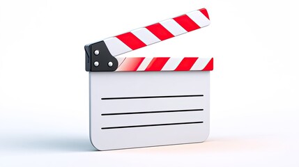 3d realistic clapper board in a white background 