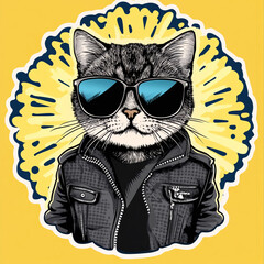 Cool cat illustration 
