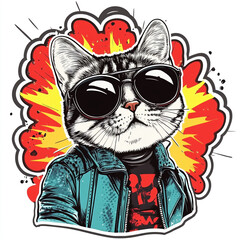 Cool cat illustration 