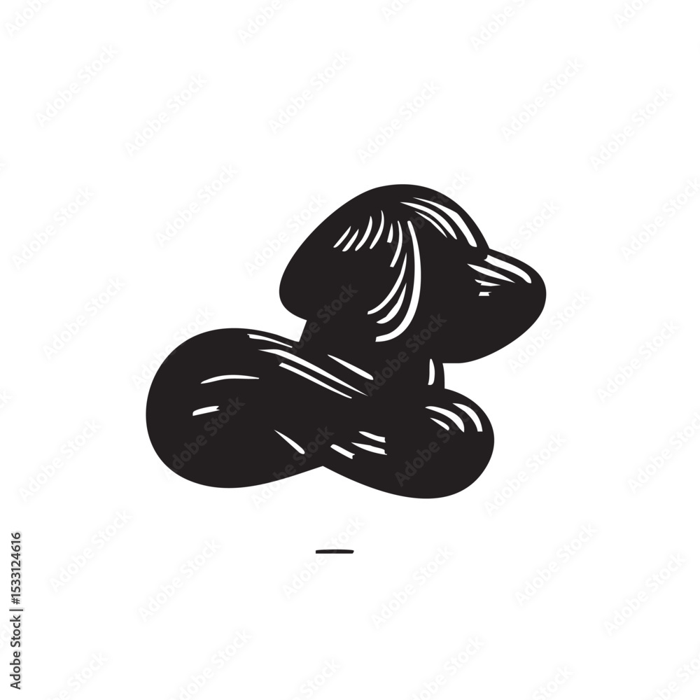 Poster abstract black shape with flowing lines and smooth curves for design