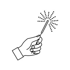Hand holding a sparkler celebrating Independence Day