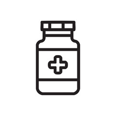 Obraz premium Medical bottle with cross symbol for health and wellness design vector illustration