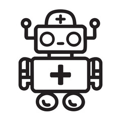 Obraz premium Friendly robot nurse design for children's healthcare concept vector illustration