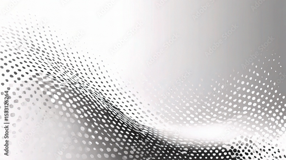 Poster elegant halftone design with white and grey dots on subtle background