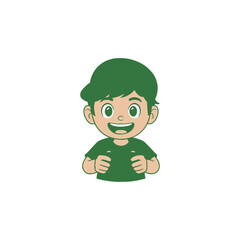 Gamer Boy Holding Controller – Cute Cartoon Vector Character