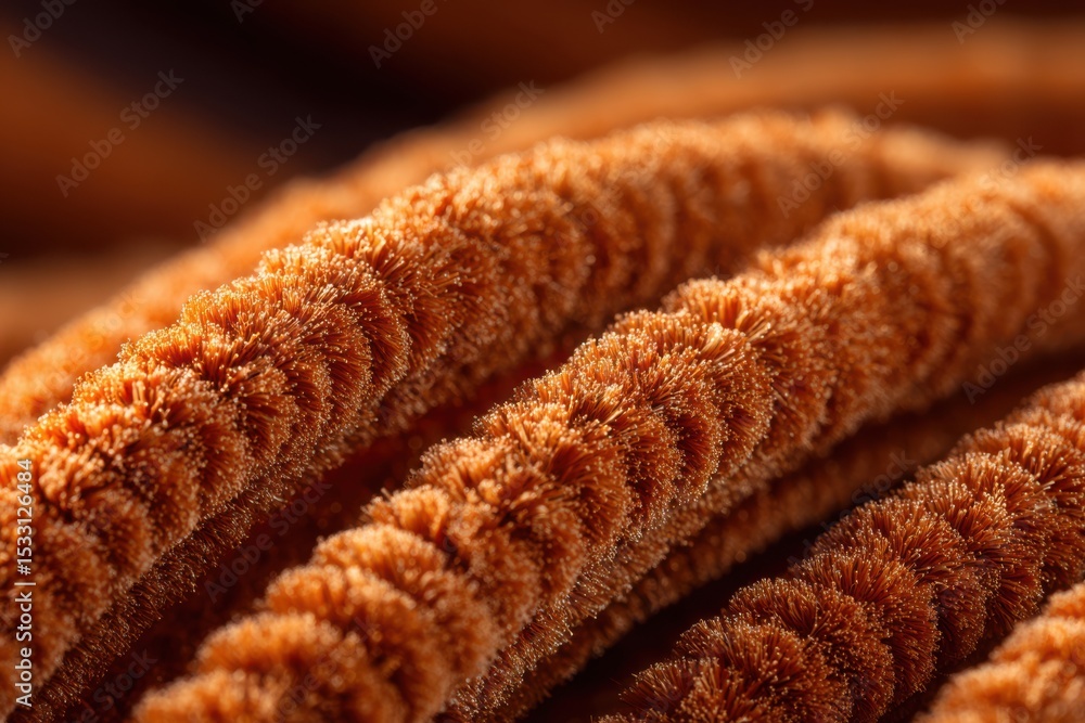Poster exploring the delicate elegance of chenille texture with gentle shadows showcasing its intricate fib