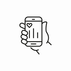 phone holding hand icon sign vector
