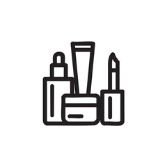 Obraz premium Beauty essentials for a flawless makeup routine and skincare vector illustration