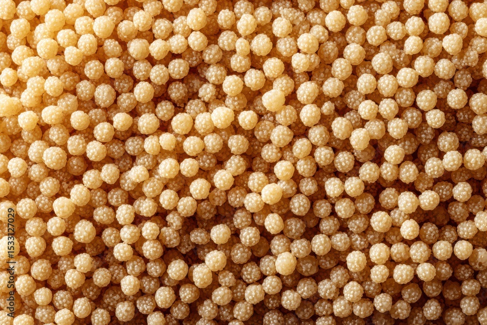 Aufkleber captivating macro texture of couscous showcasing its intricate grain structure against a soft light 