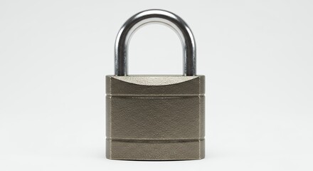 Fototapeta premium Gray padlock on white background