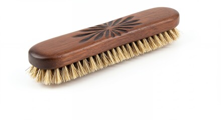 Wooden handle brush with natural bristles