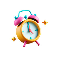 Vibrant 3D Render of a Colorful Alarm Clock Time Management and Productivity