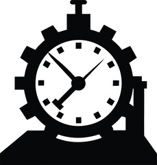 vector clock icon on black