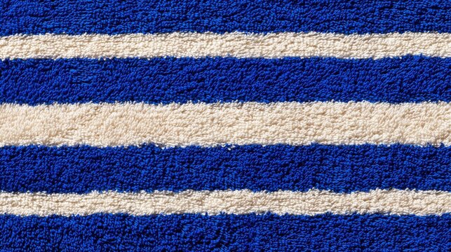 Striped woven towel in vibrant blues and neutral hues creates a cozy ambiance for any space or occasion