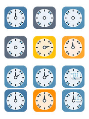Fototapeta premium Minute timer icons set. Icons for one minute, five, ten, fifteen