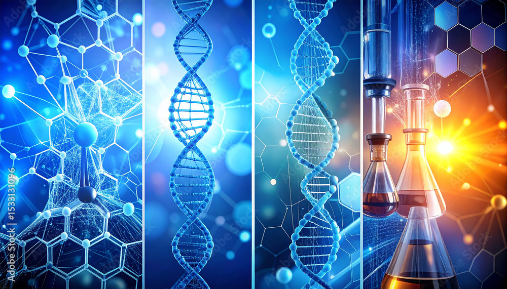 Poster scientific breakthrough: exploring the intricate world of molecular biology and dna structure with a