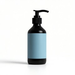 A Vibrant Blue sanitizer Bottle with Pump Dispenser.