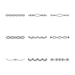 Obraz premium Collection of Nine Ornamental Dividers and Borders in Black