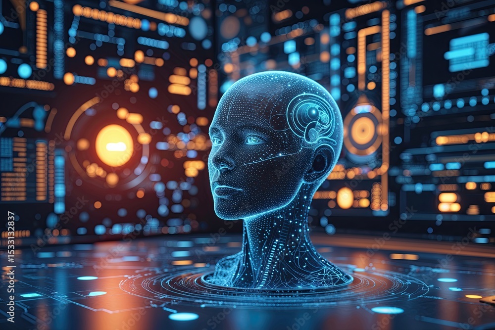 Poster next-generation digital concept of deep learning systems and technology