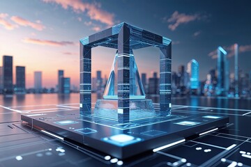 Exploring Digital Horizons with Conceptual 3D Technology and Abstract Corporate Imagery